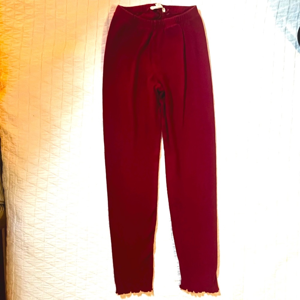 JESSICA SIMPSON Girls leggings dark red maroon crimson size Medium 7-8